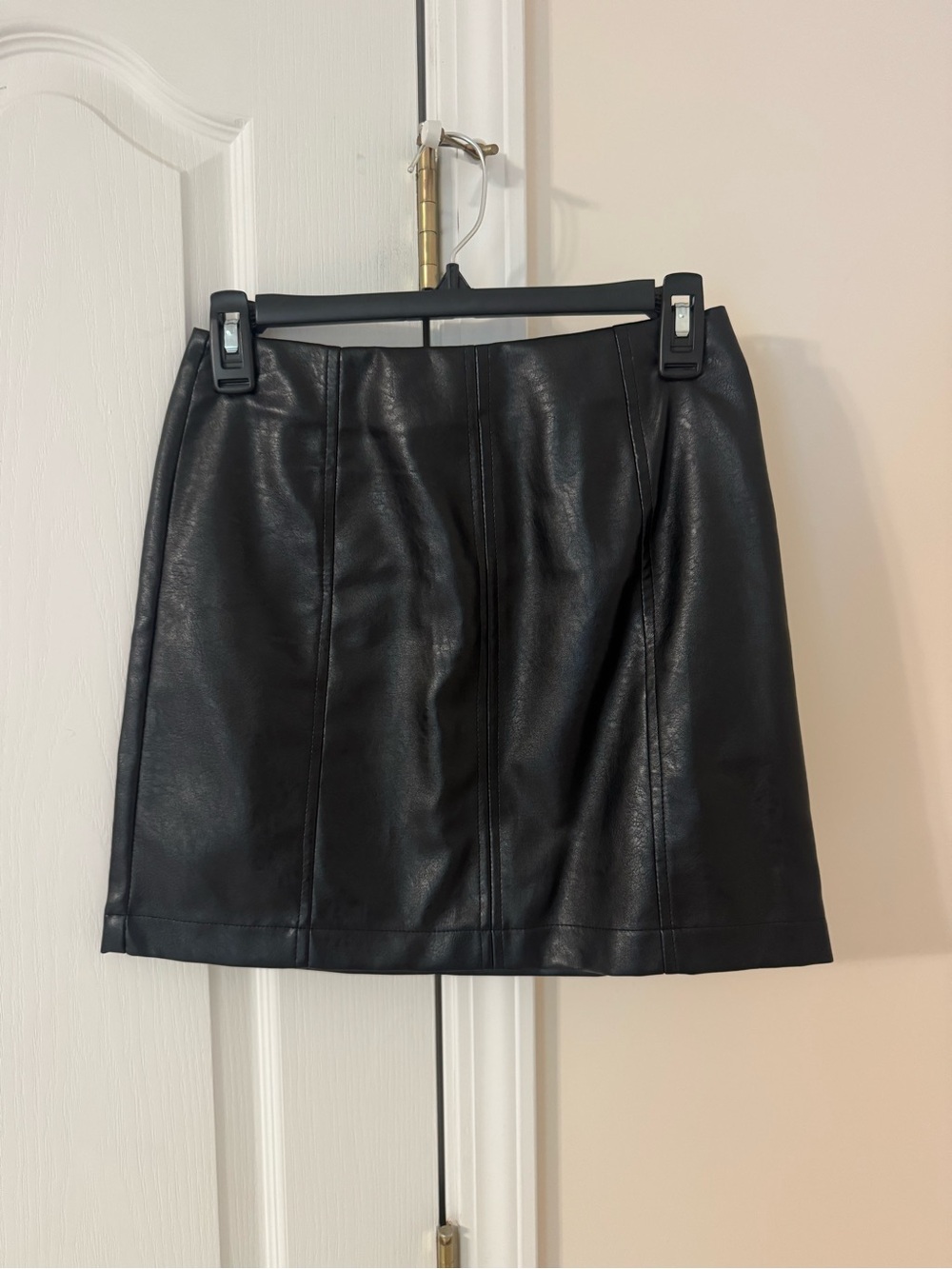 Altar’s State Faux Leather A-Line Mini Skirt